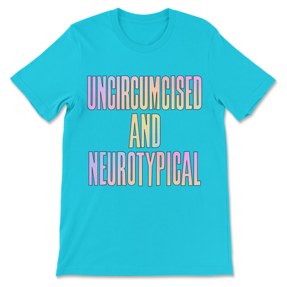 Ironic funny saying shirt with pastel rainbow text on black, stupid humor slogan and unconventional statement graphic