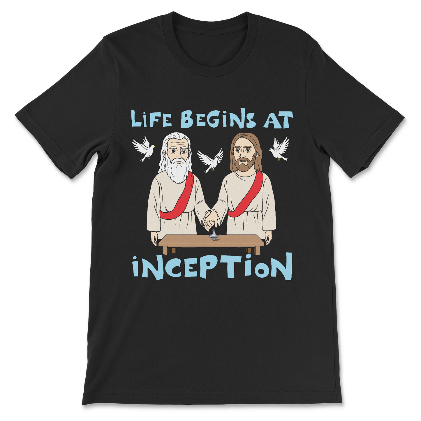Inappropriate atheist meme shirt with text design