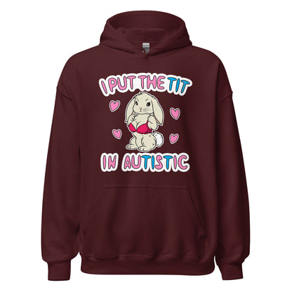 i put the tit in autistic offensive hoodie