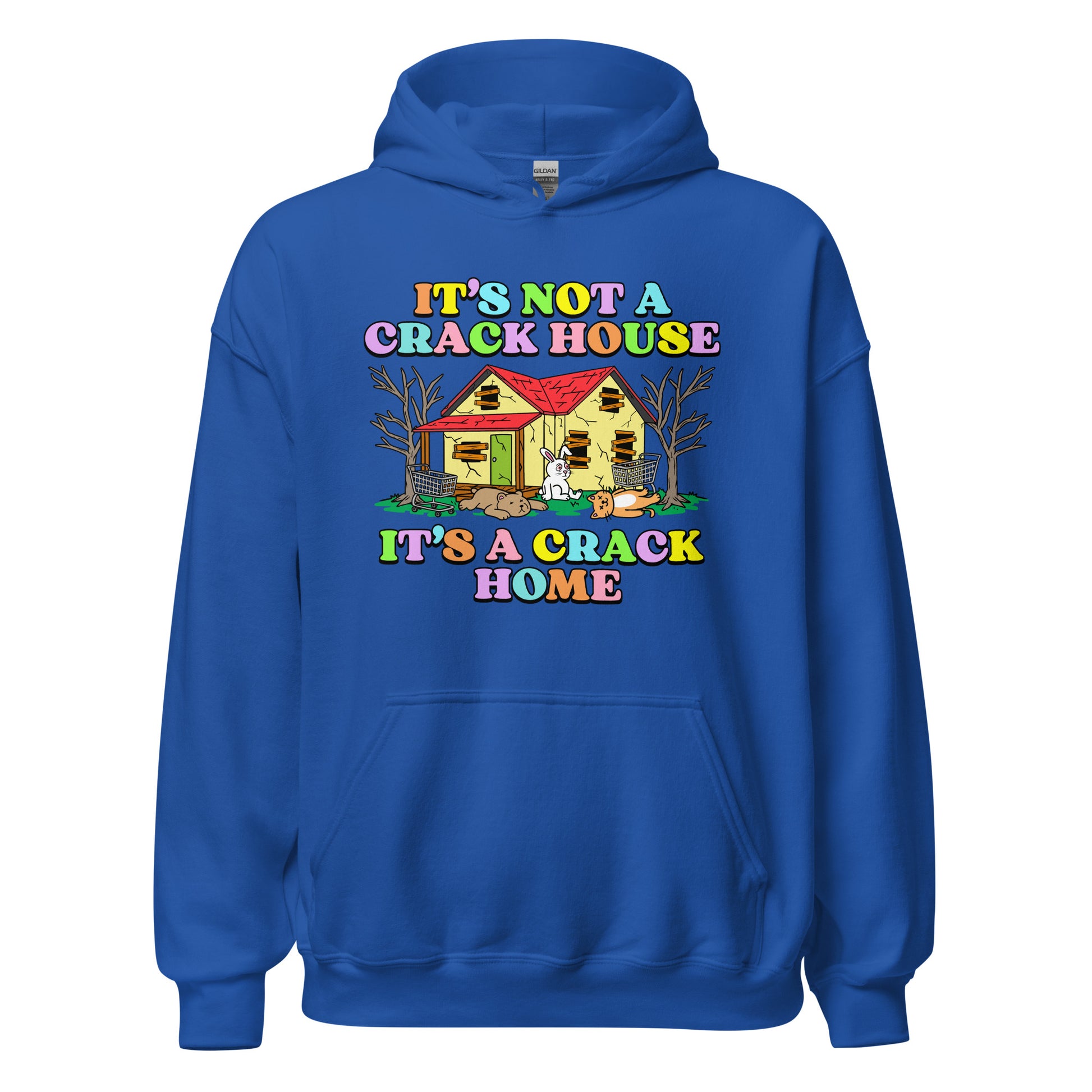 meme hoodie with offensive crack home slogan
