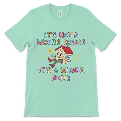 Cringe dark humor whorehouse t-shirt with funny slogan, ideal for inappropriate t-shirt exchanges and tshirt gag gifts for men.
