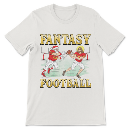 Jesus Santa Fantasy Football religious satire shirt