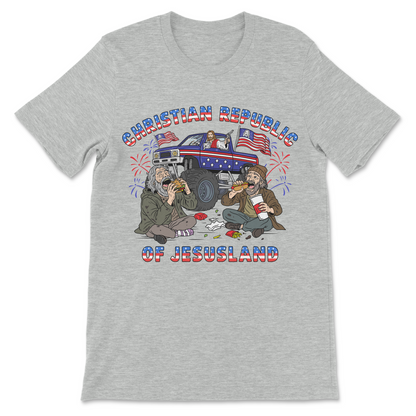 political humor shirt christian parody tee
