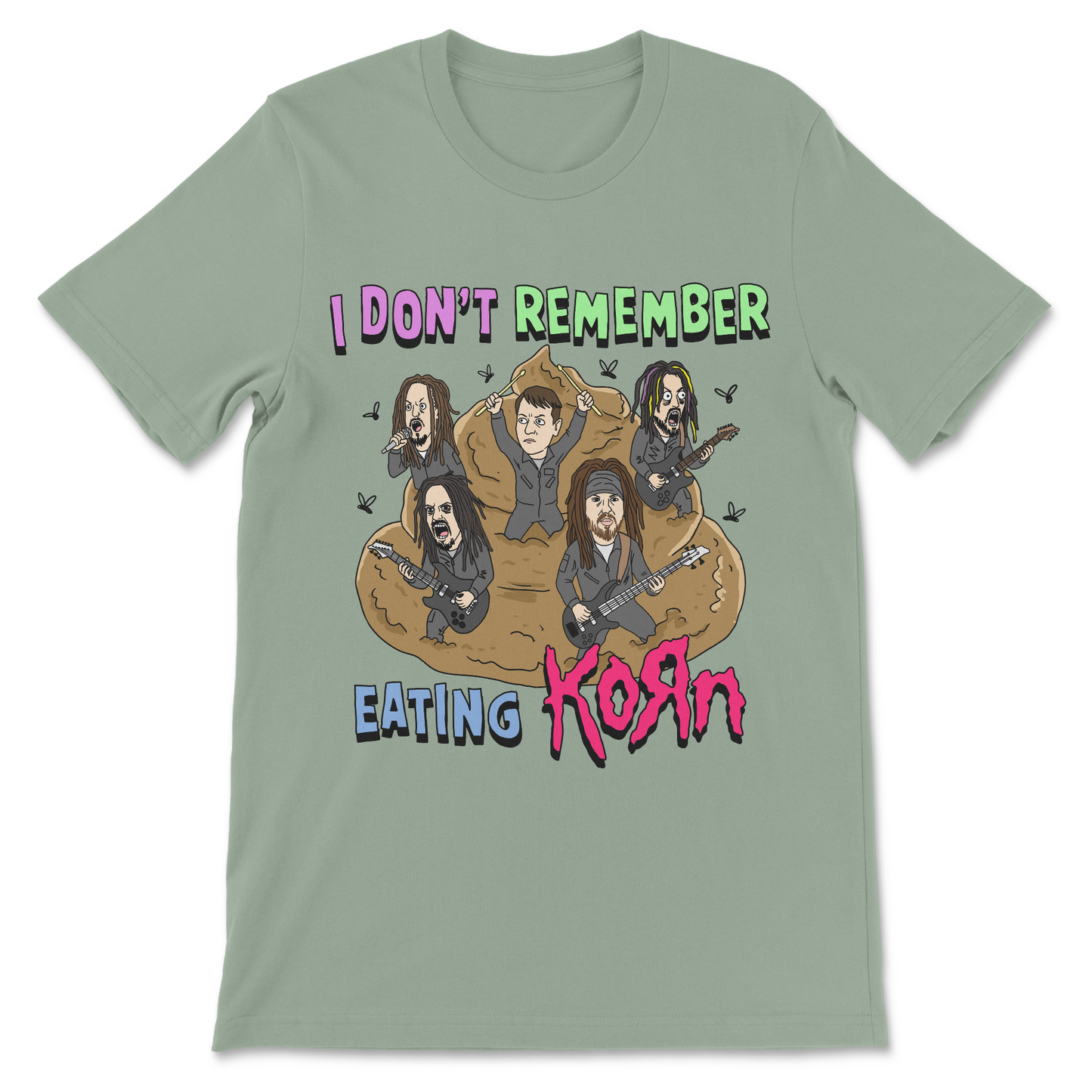 weird meme shirt with band-inspired joke graphic
