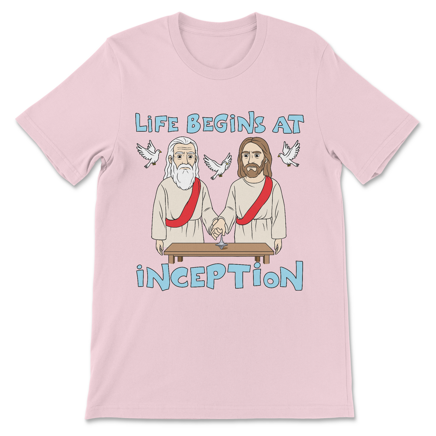 Politically incorrect meme tee with religious graphic
