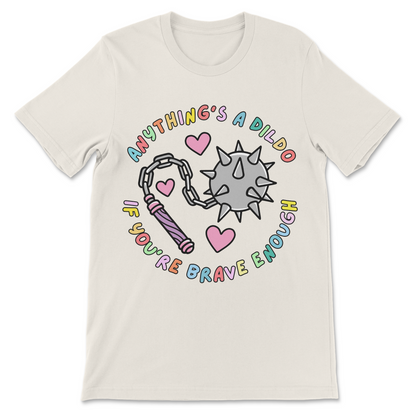 explicit women’s meme shirt with absurd dirty joke slogan
