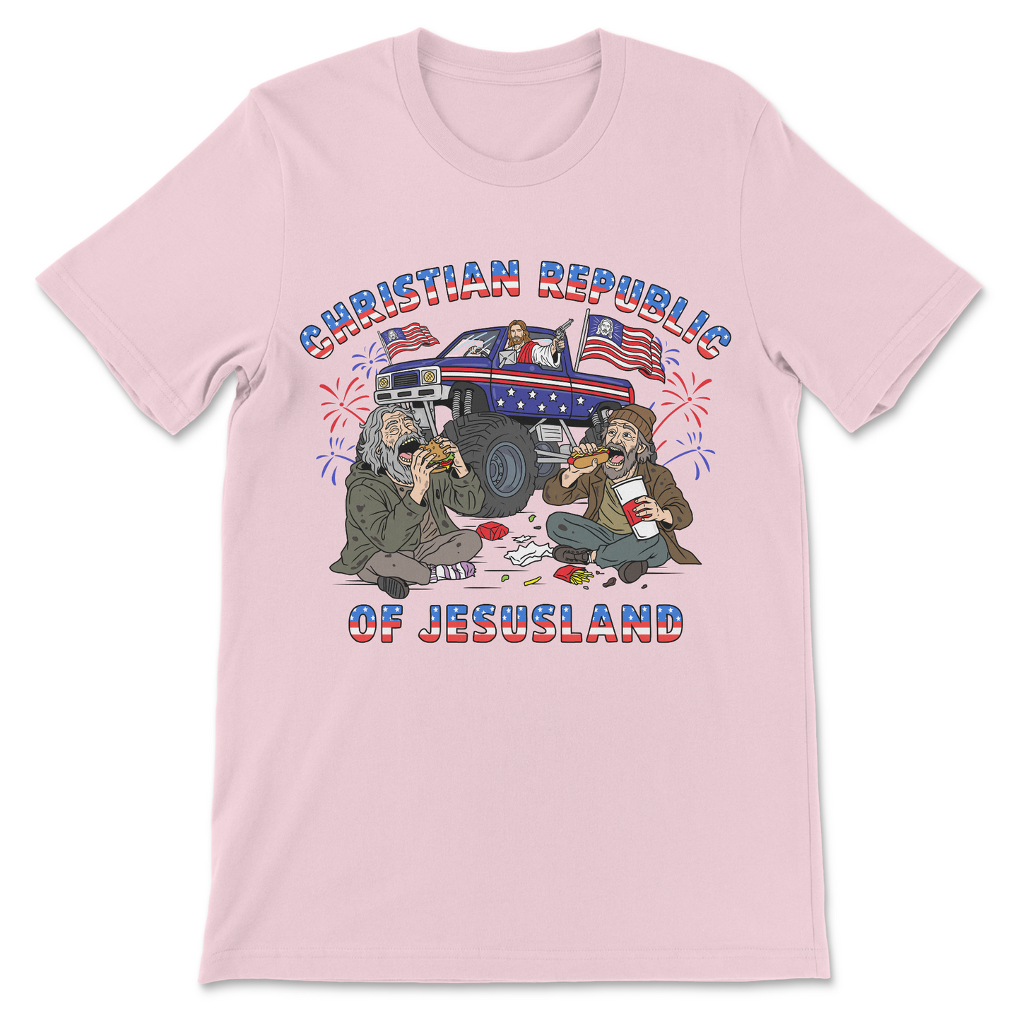 edgy political meme shirt religious satire design
