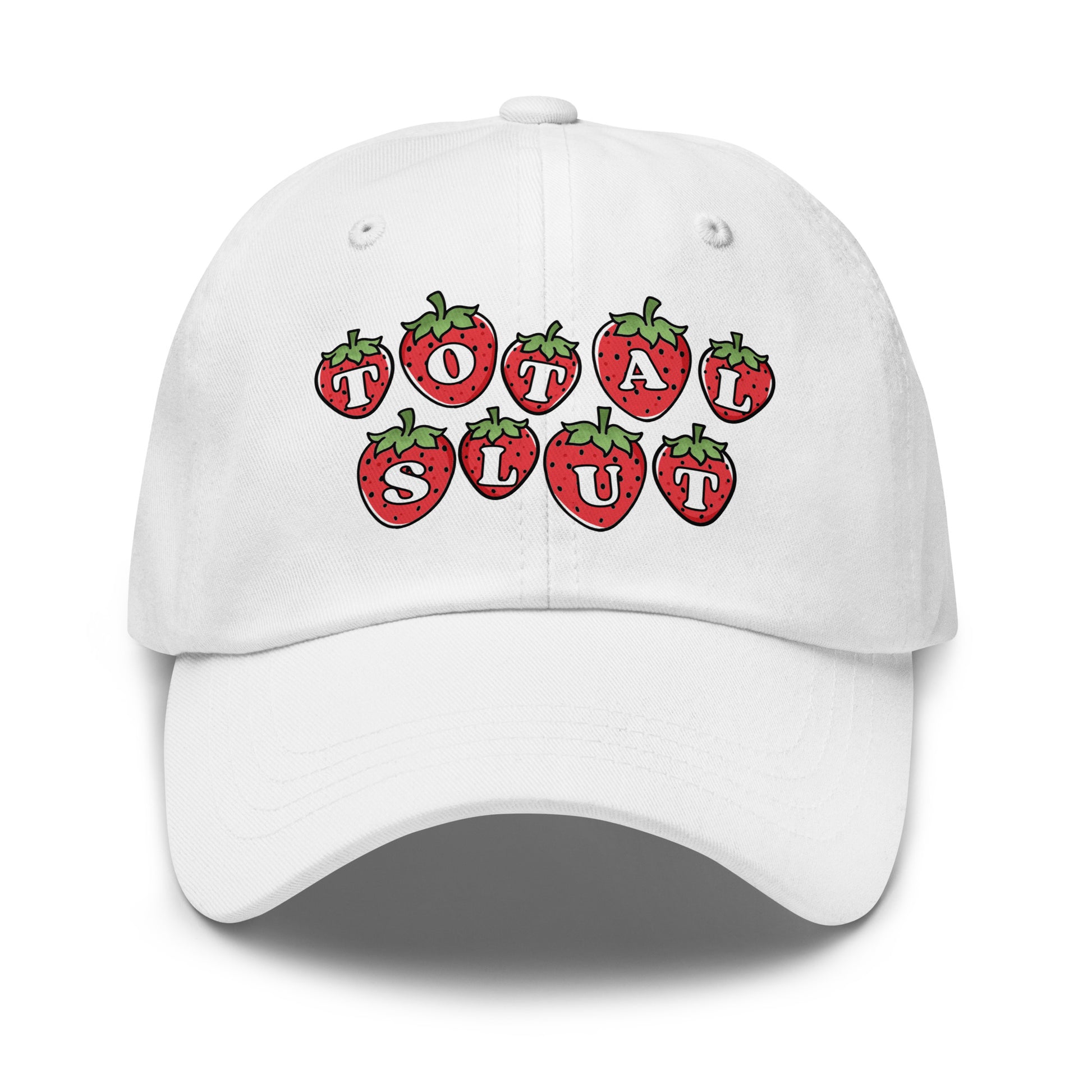 Funny inappropriate dad hat with Total Slut text
