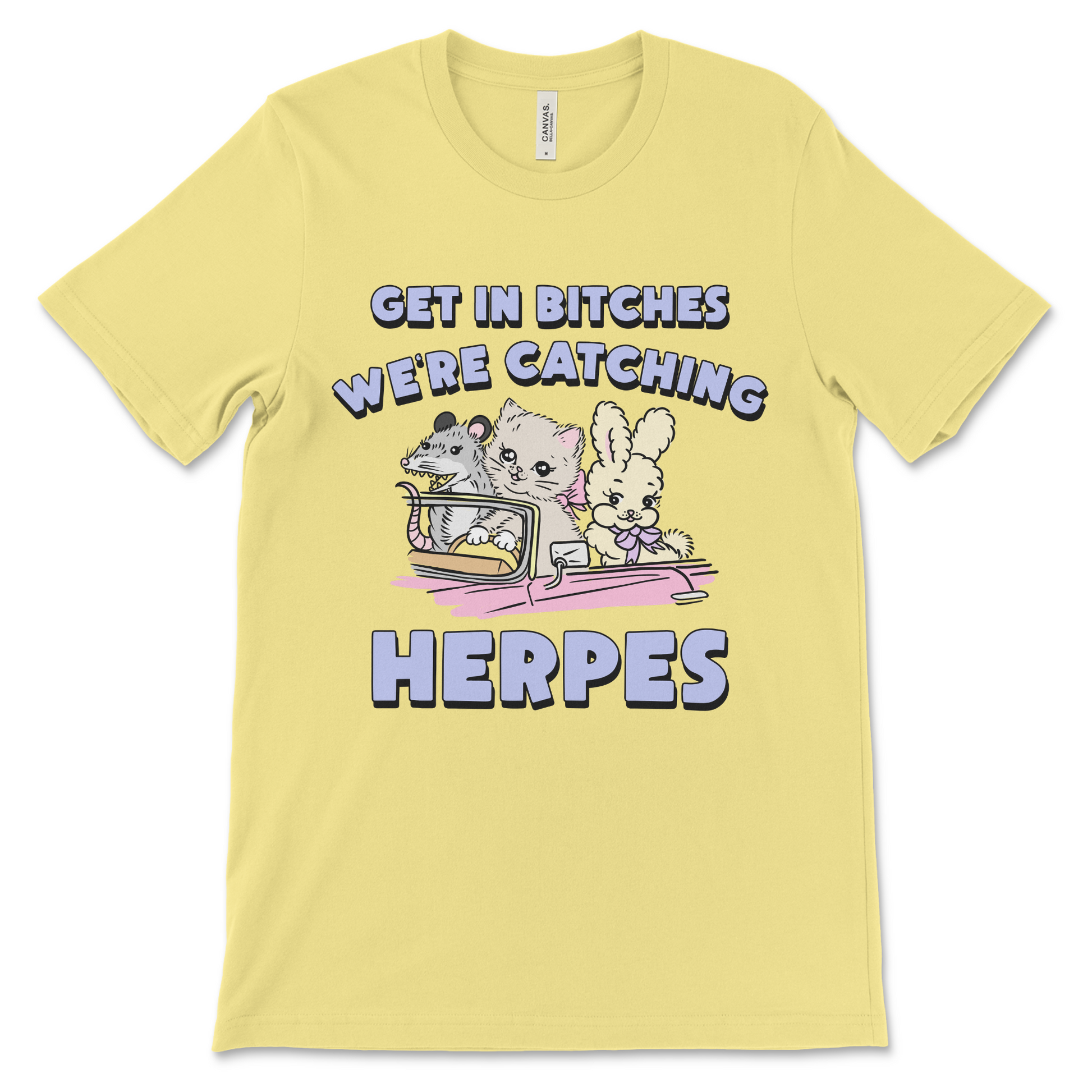 Funny vulgar women’s herpes shirt with naughty inappropriate humor.