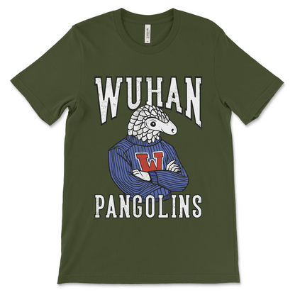 A weird meme shirt with graphic parody art referencing COVID and Wuhan conspiracy theories. Politically incorrect and intentionally unhinged, it’s not for the easily offended.
