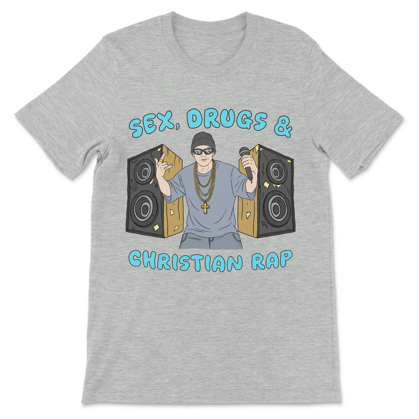 Crude slogan t-shirt Sex Drugs and Christian Rap