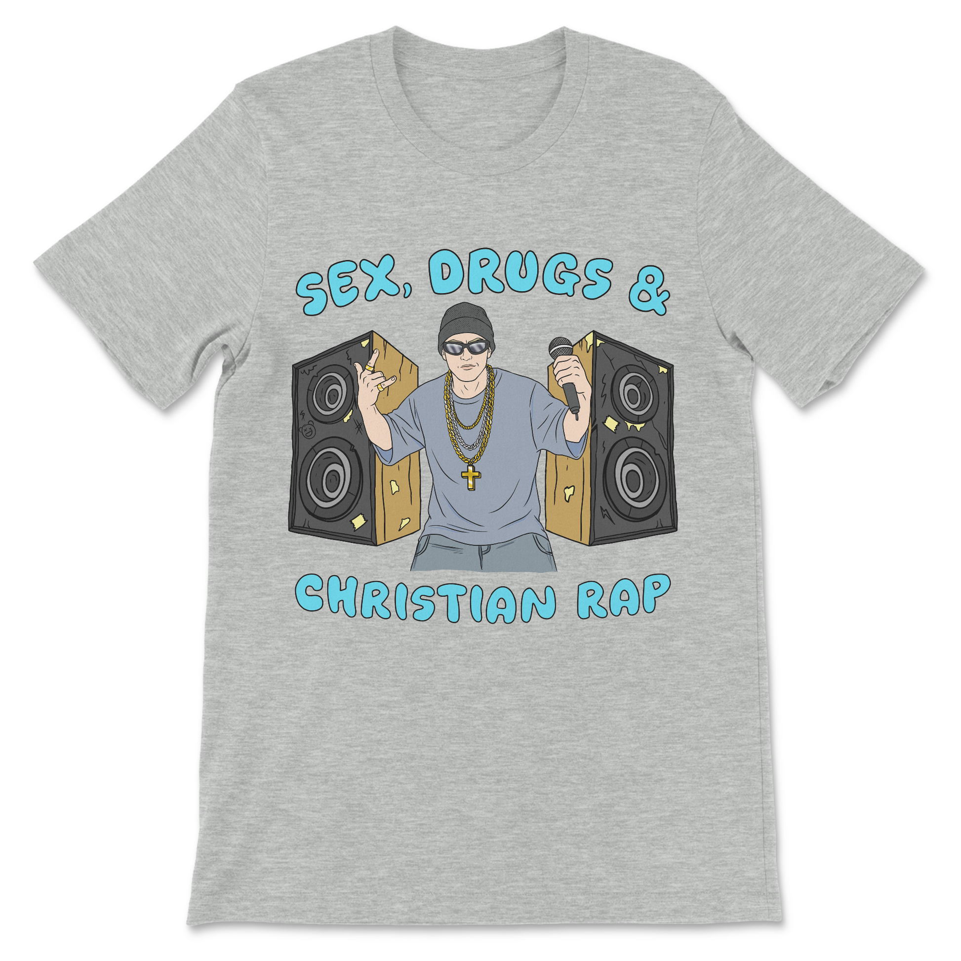 Crude slogan t-shirt Sex Drugs and Christian Rap