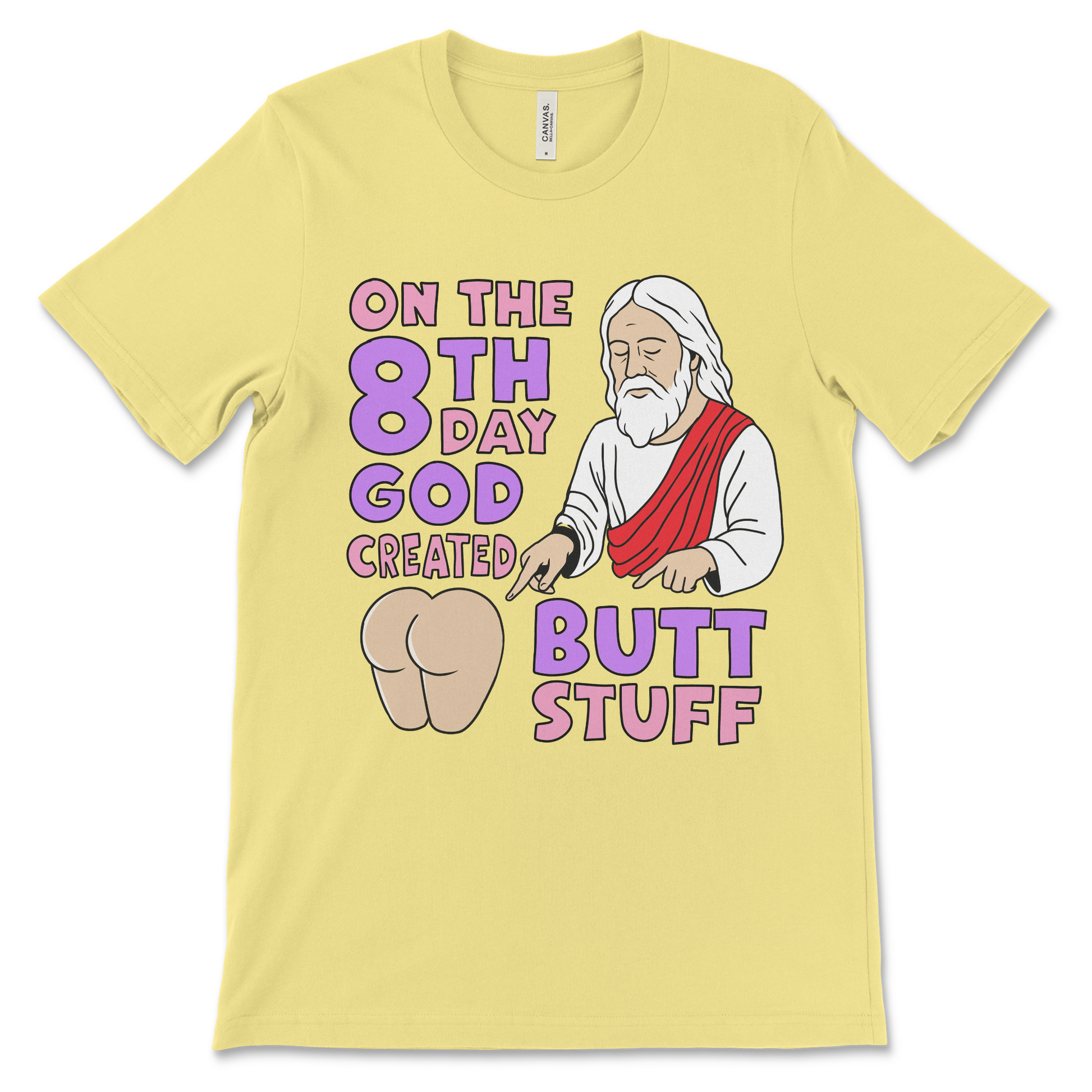 Combining filthy religious satire with LGBTQ adult humor, this raunchy shirt doesn’t hold back. It’s perfect for those looking for highly offensive graphic tees that make zero apologies.
