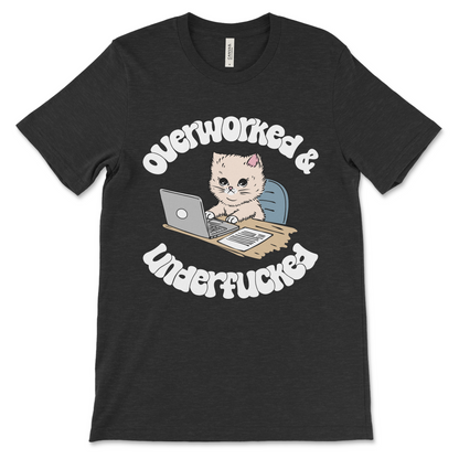 Offensive adult humor shirt featuring cute kitten on computer.