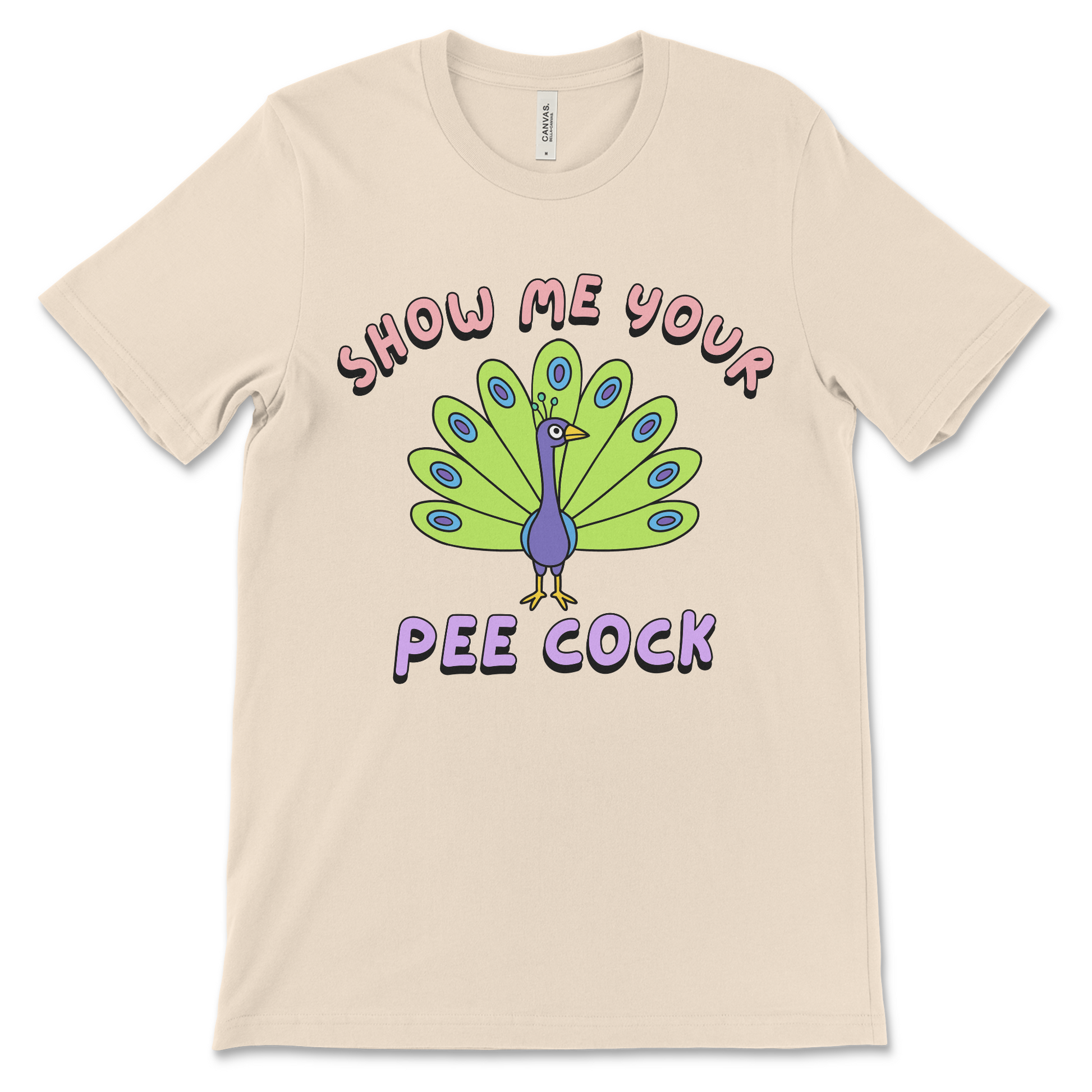 Offensive peacock pun shirt with adult humor. A cheeky tee for bird lovers, gag gifts, and anyone into rude, inappropriate, or sarcastic t-shirts.