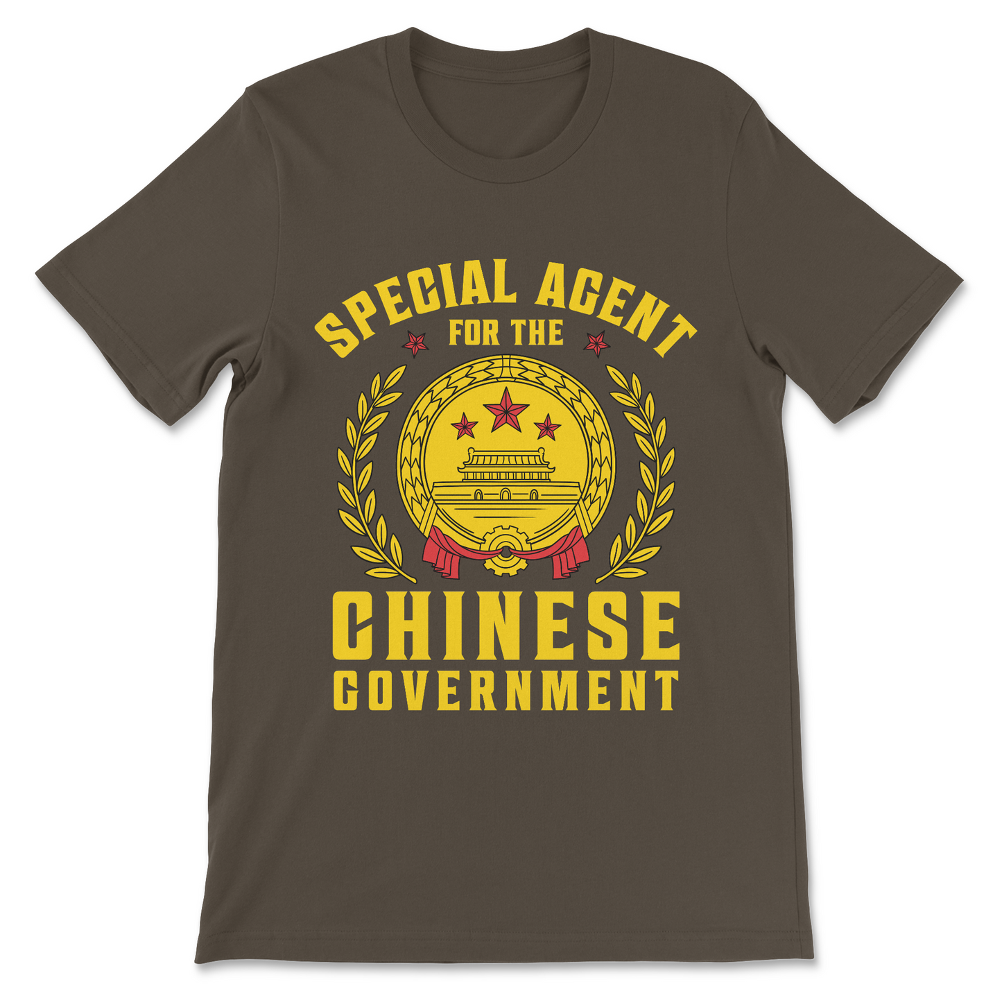 Political satire graphic tee about conspiracy theories and china
