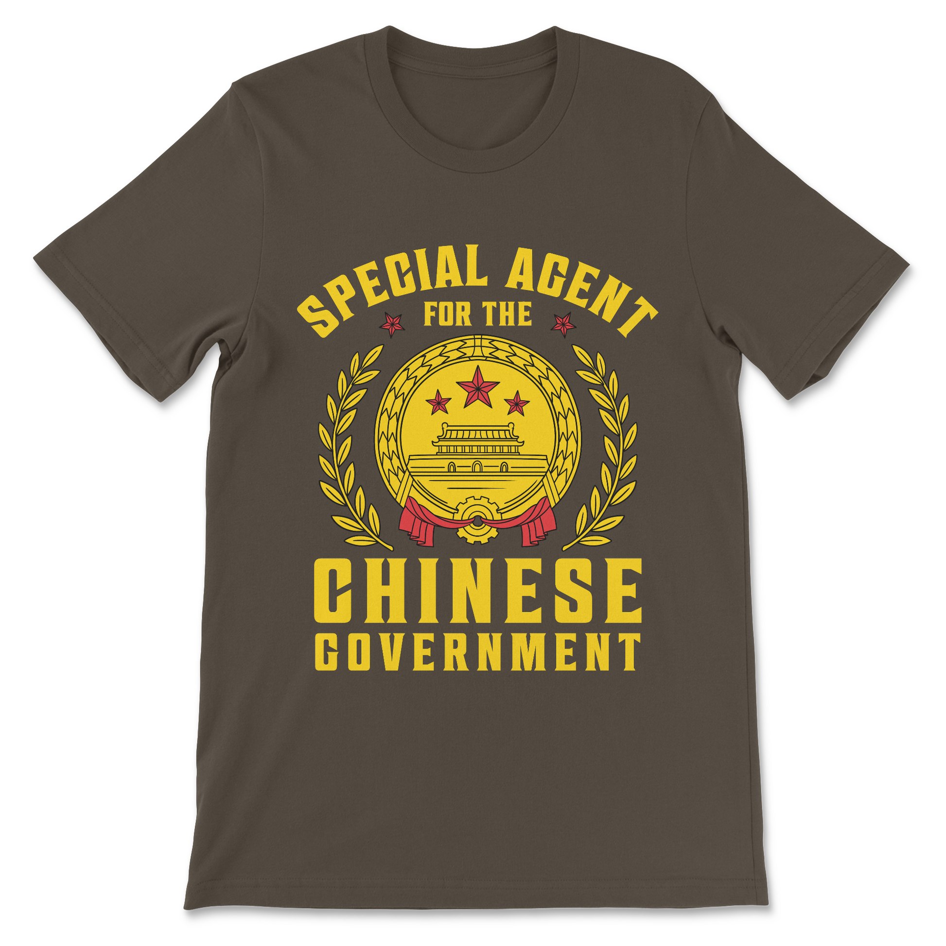 Political satire graphic tee about conspiracy theories and china
