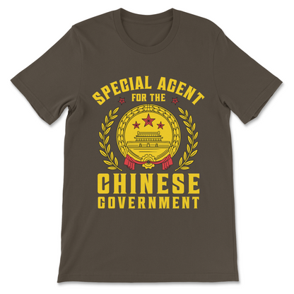 Political satire graphic tee about conspiracy theories and china
