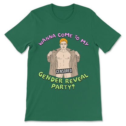 Funny offensive gender reveal shirt raunchy flasher comedy