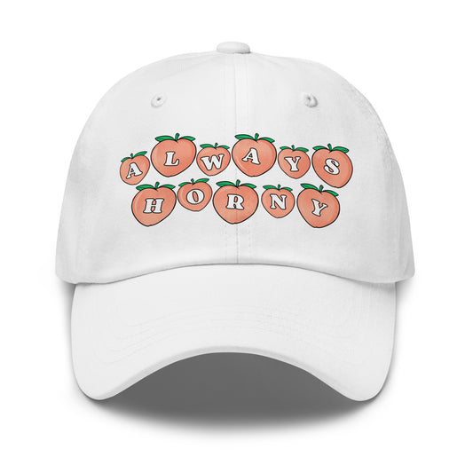 a funny dad hat with a sexual joke
