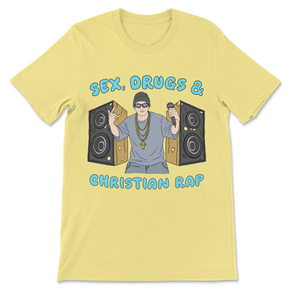 funny sex drugs and rock and roll parody tshirt 