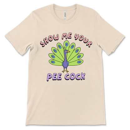 Inappropriate graphic tee with adult humor bird design

