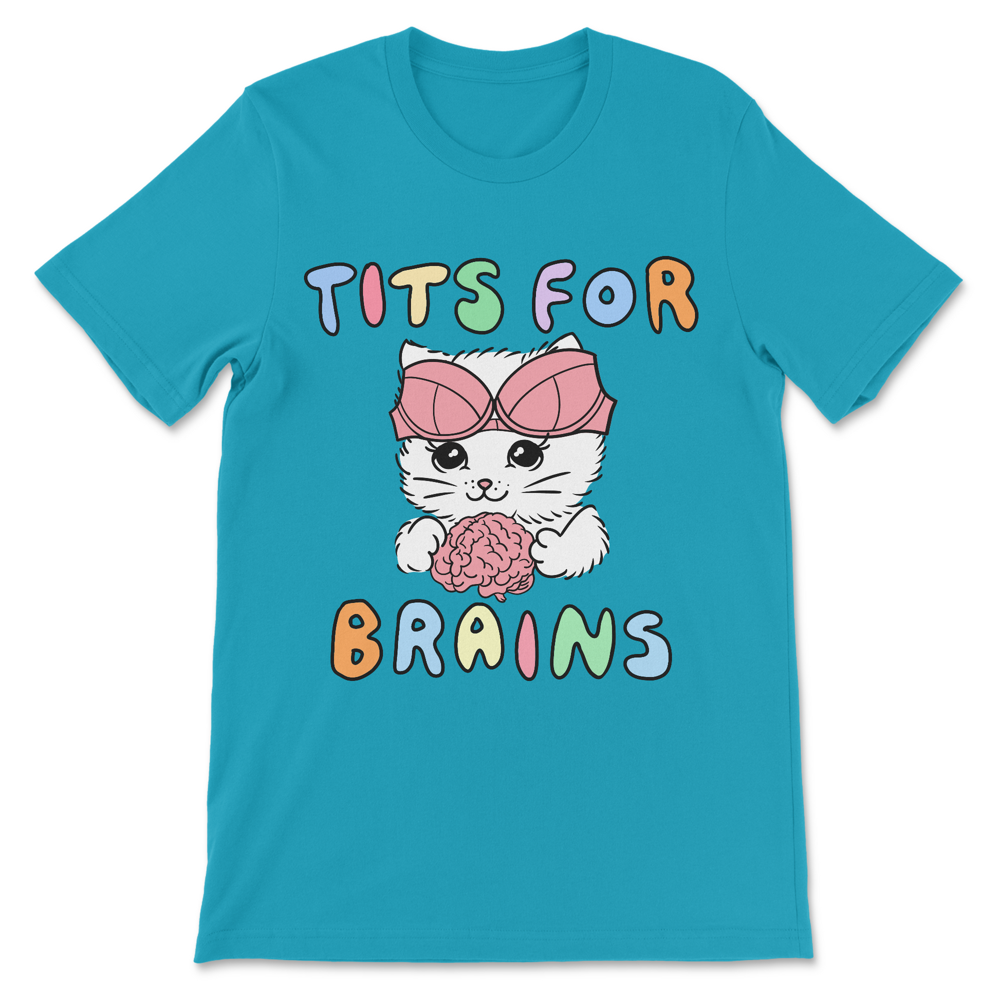 funny adult humor women’s apparel with kitten and bra graphic
