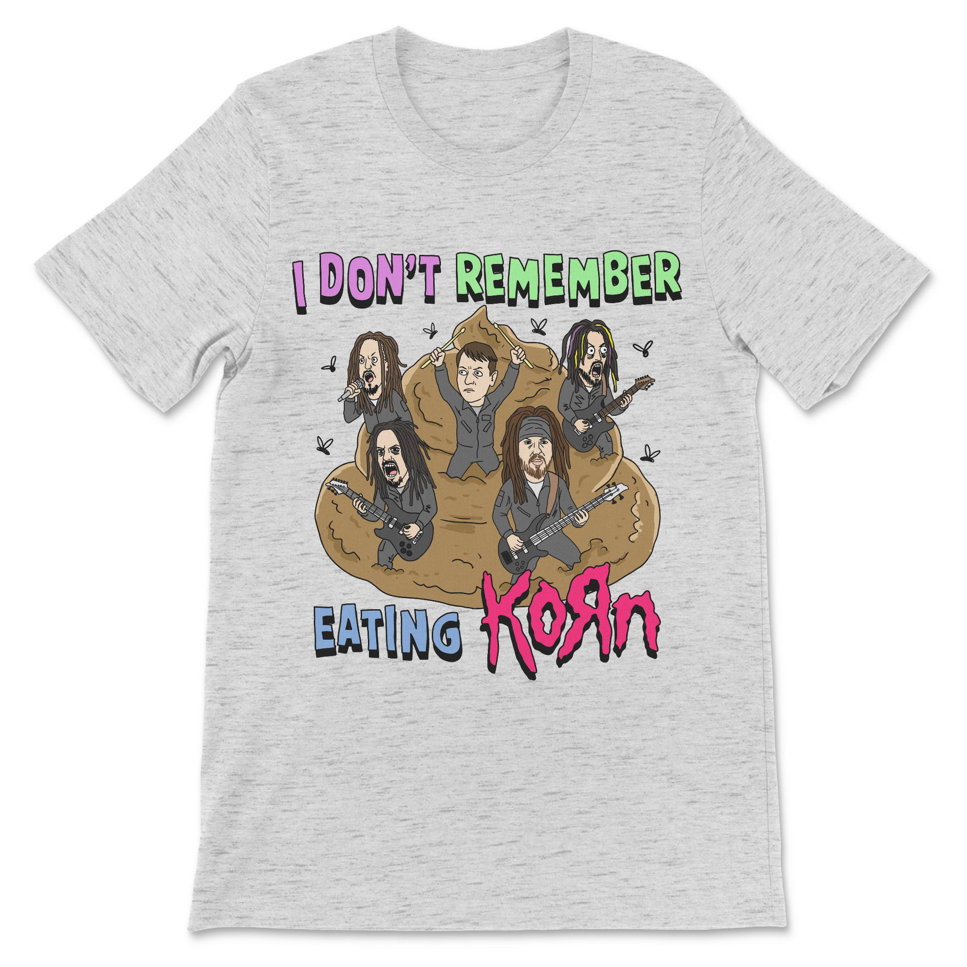 funny poop shirt with a band parody graphic 
