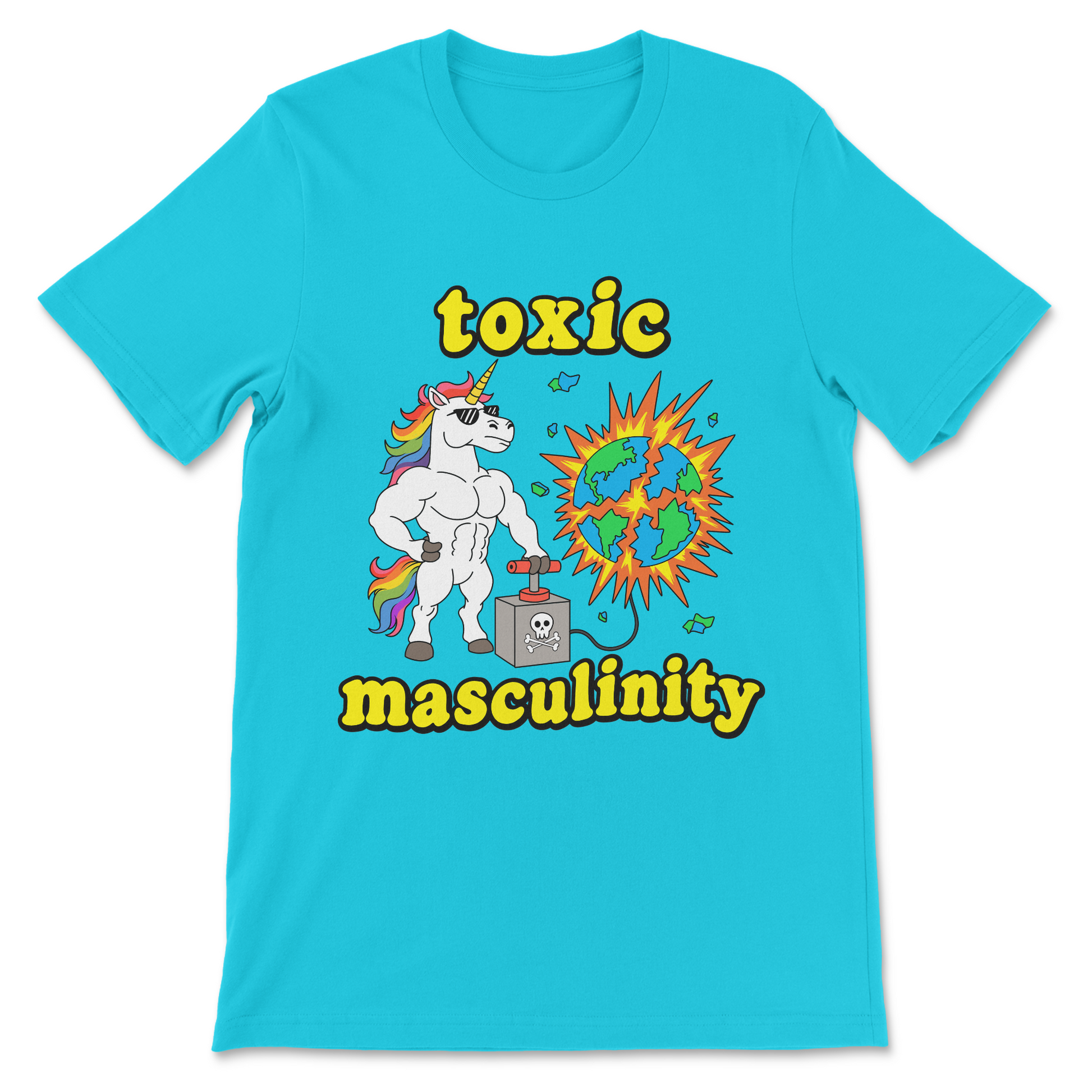 dark comedy political shirt with unicorn character
