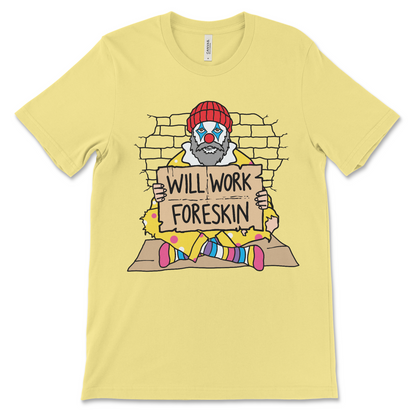 Cringe meme shirt with bold clown graphic and offensive wording

