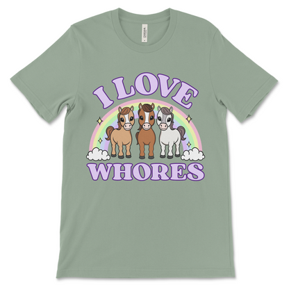 Rude shirt featuring funny offensive crude slogan and horse meme, perfect for fans of raunchy shirts and novelty tees.
