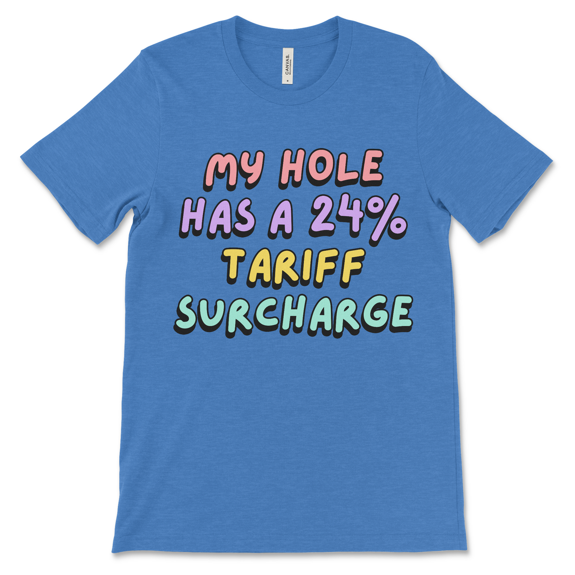 Rude and offensive political shirt featuring tariff reference