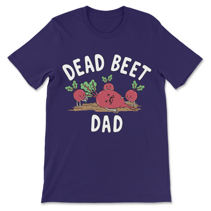 Funny novelty shirt featuring cartoon beets, dead dad humor and bizarre illustrated artwork