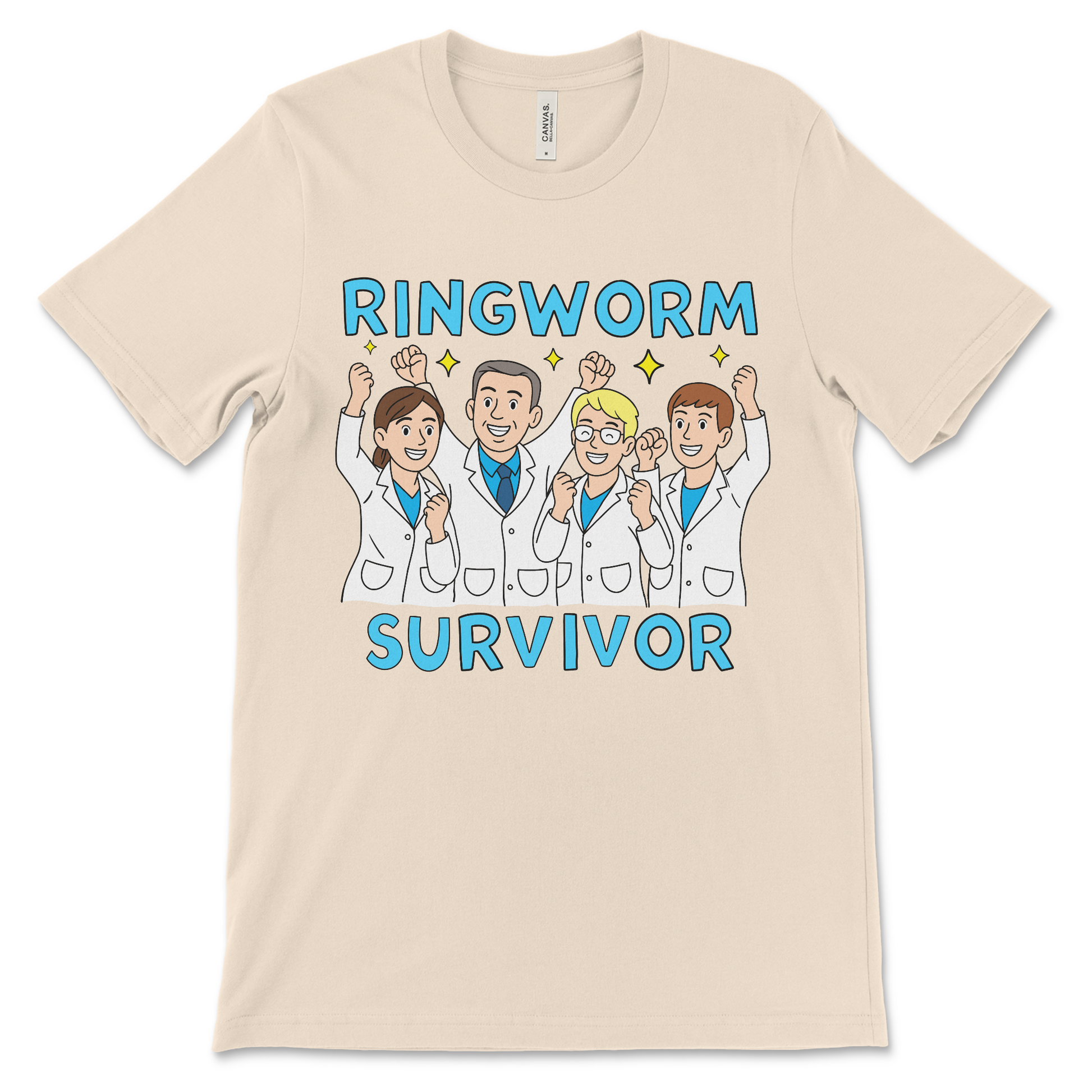 Ringworm survivor shirt with sarcastic dark humor design