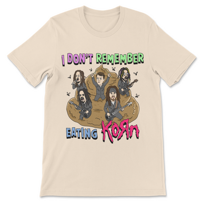 funny satire shirt featuring poop and korn