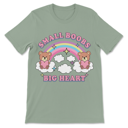 Raunchy women’s shirt that says small boobs big heart
